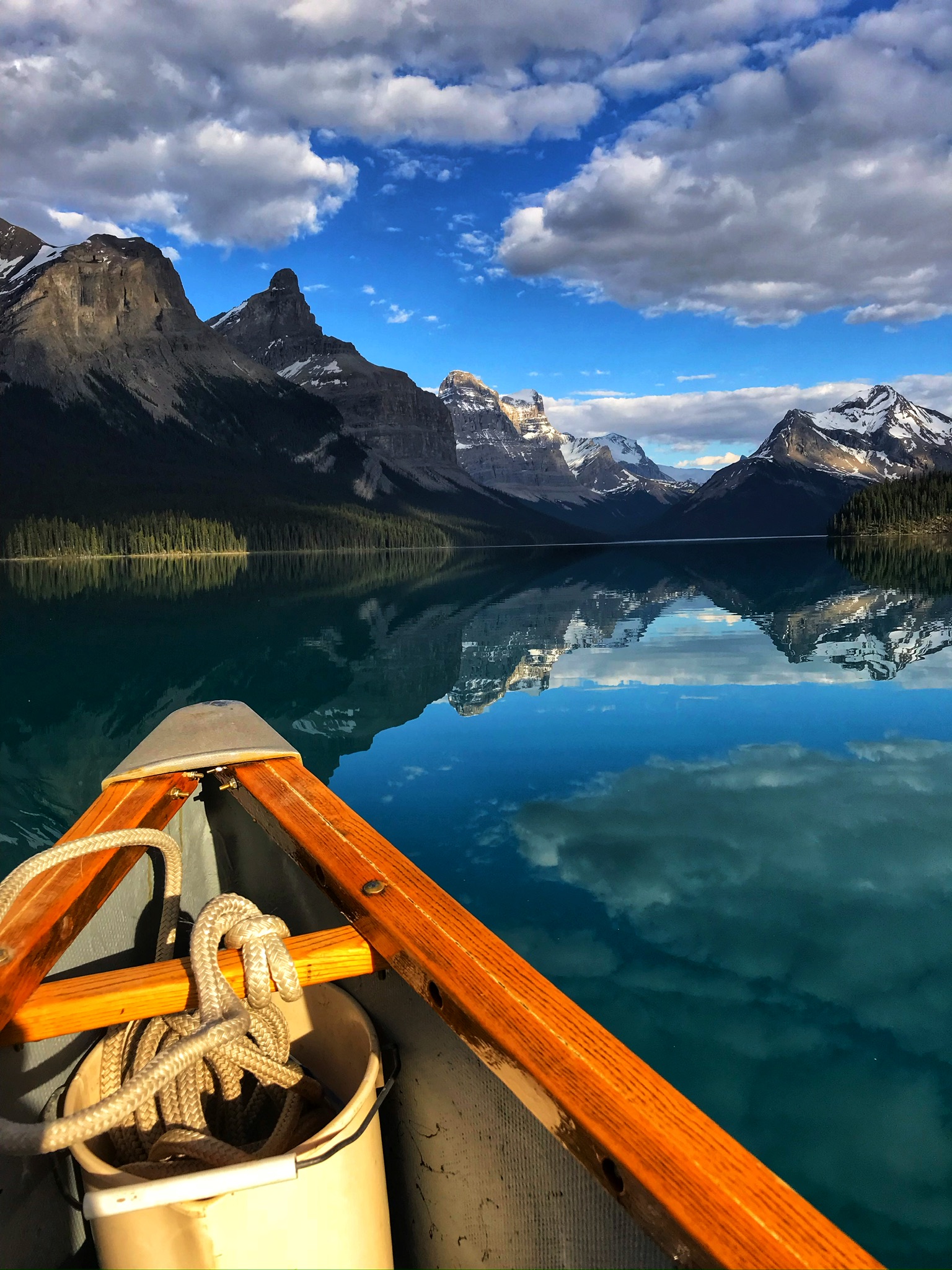 Maligne Lake reflections, early morning, Jasper National Park
